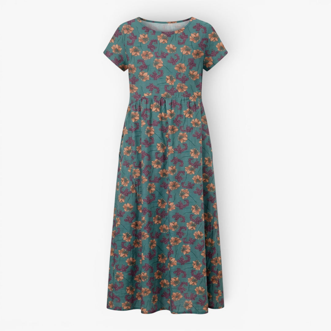 Damen Midikleid mit vintage Blumenmuster für den Alltag