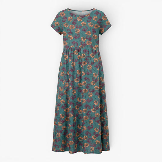 Damen Midikleid mit vintage Blumenmuster für den Alltag