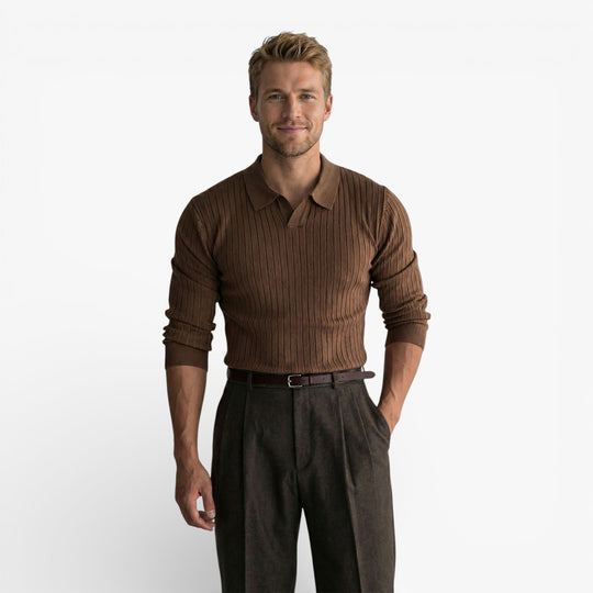 Mens Fitted Long Sleeve Shirt Slim Fit Casual Smart Top
