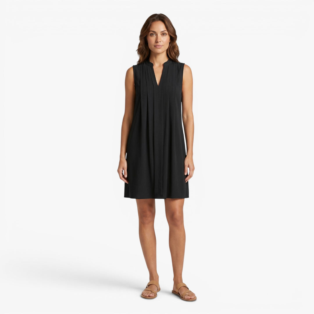 Women's Sleeveless Pleated Shift Dress