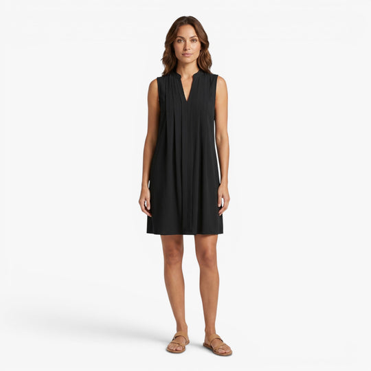Women's Sleeveless Pleated Shift Dress