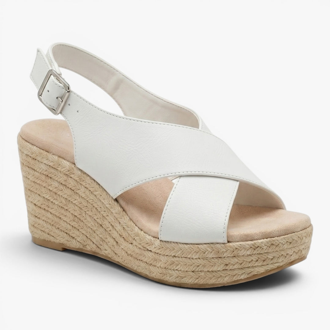Women's Crossover Strap Espadrille Wedge Sandals