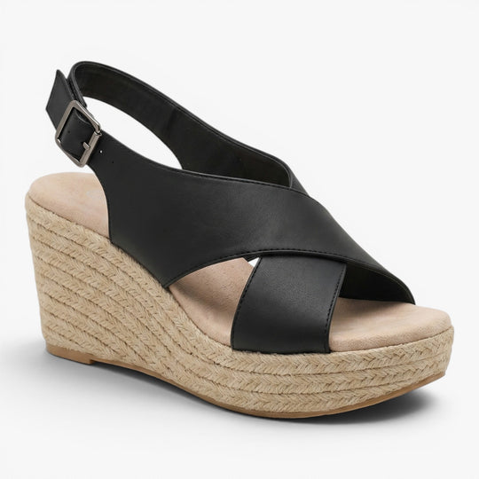 Women's Crossover Strap Espadrille Wedge Sandals