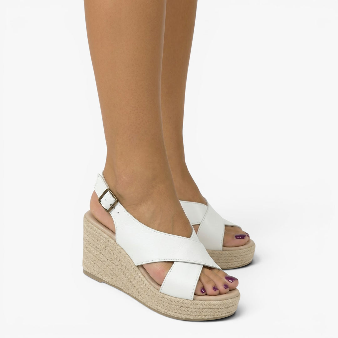 Women's Crossover Strap Espadrille Wedge Sandals