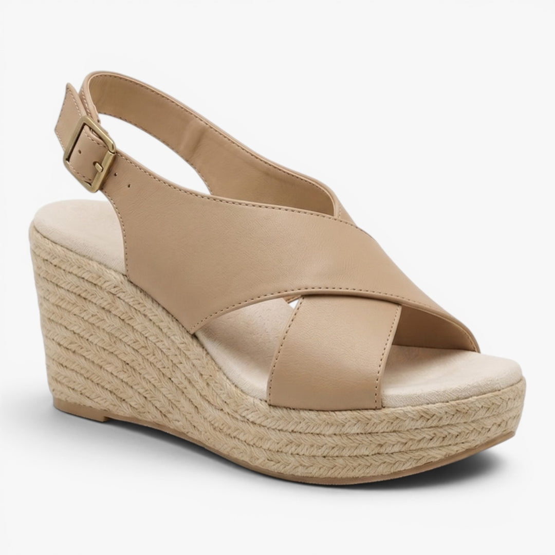 Women's Crossover Strap Espadrille Wedge Sandals