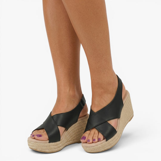 Women's Crossover Strap Espadrille Wedge Sandals