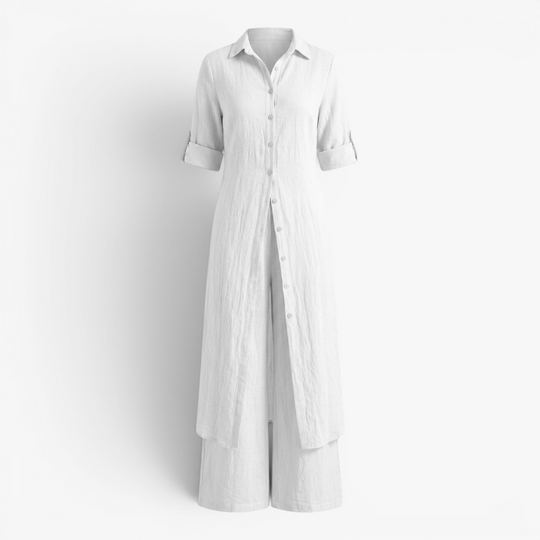 Women’s Linen Two Piece Set with Elegant Relaxed Fit