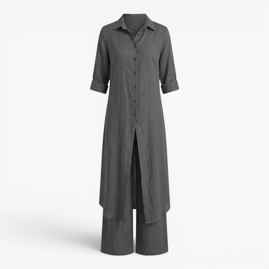 Women’s Linen Two Piece Set with Elegant Relaxed Fit