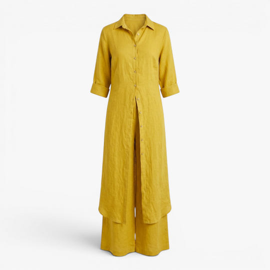 Women’s Linen Two Piece Set with Elegant Relaxed Fit