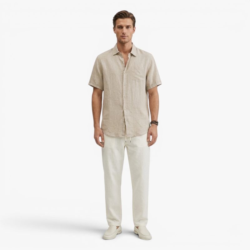 Men’s Lightweight Linen Shirt with Relaxed Oversized Fit
