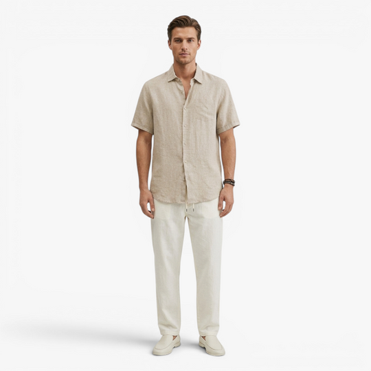 Men’s Lightweight Linen Shirt with Relaxed Oversized Fit