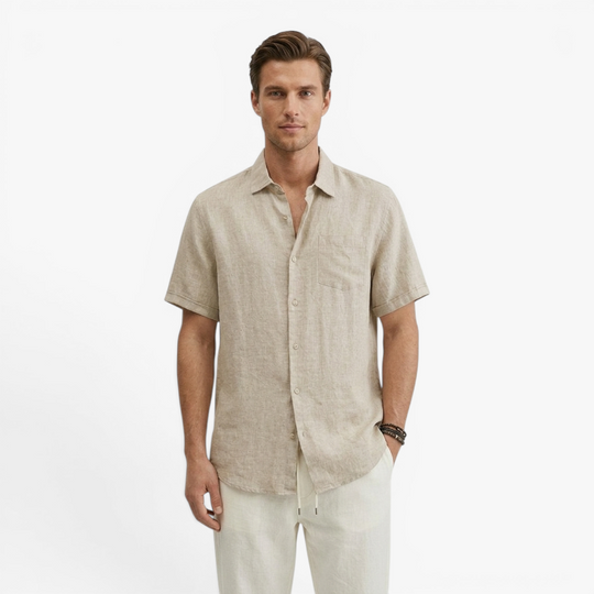 Men’s Lightweight Linen Shirt with Relaxed Oversized Fit