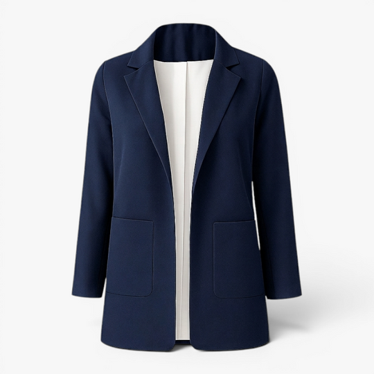 Women’s Tailored Long Blazer with Elegant Classic Fit