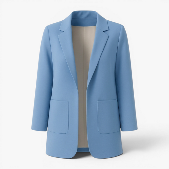 Women’s Tailored Long Blazer with Elegant Classic Fit