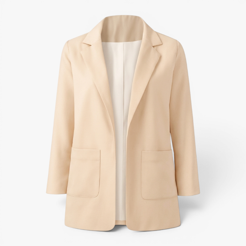 Women’s Tailored Long Blazer with Elegant Classic Fit