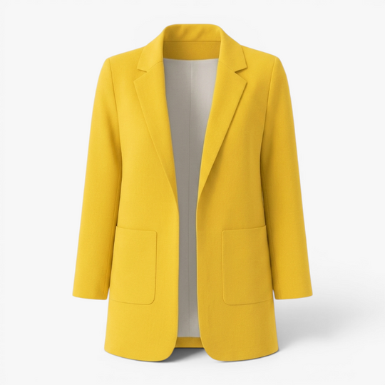 Women’s Tailored Long Blazer with Elegant Classic Fit