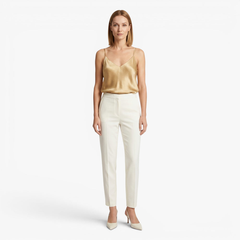Women’s Satin V Neck Cami Top with Spaghetti Straps