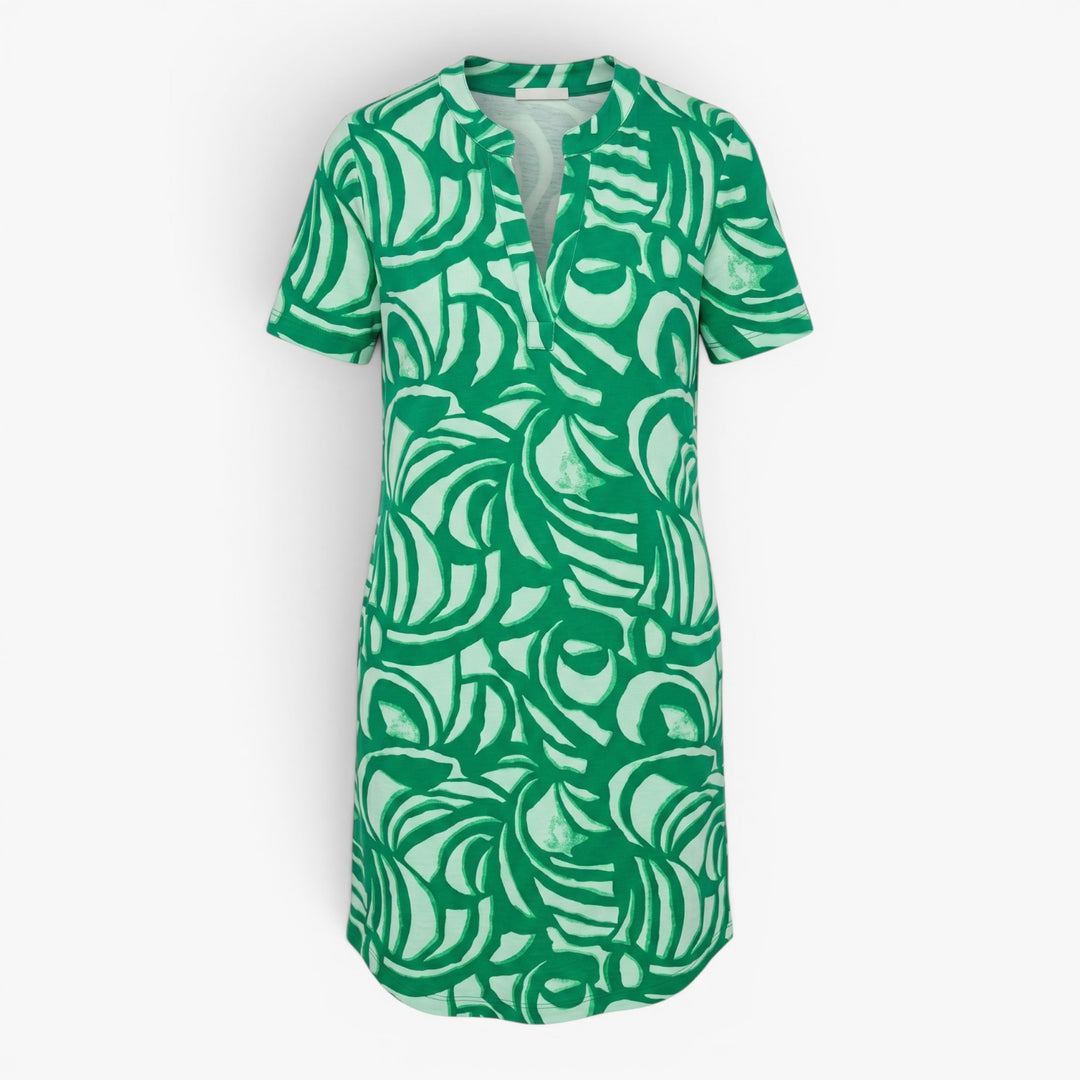 Women’s Abstract Print Short Sleeve Casual Dress with Pockets