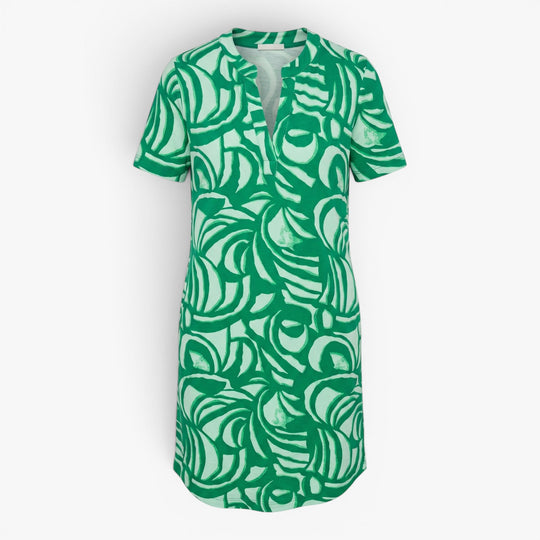 Women’s Abstract Print Short Sleeve Casual Dress with Pockets