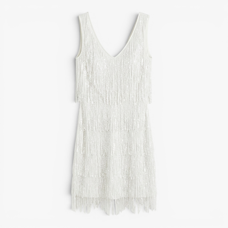 Women’s Fringe Mini Dress with Elegant Party Silhouette