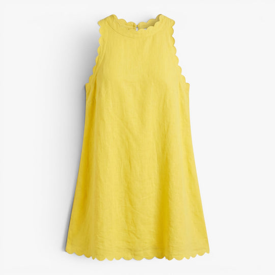 Women’s Sleeveless Wavy Hem Mini Dress