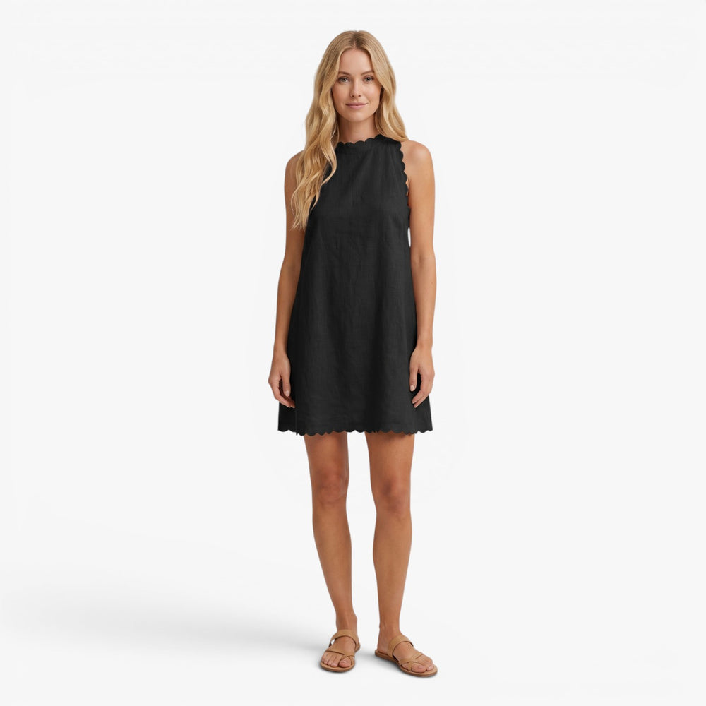 Women’s Sleeveless Wavy Hem Mini Dress