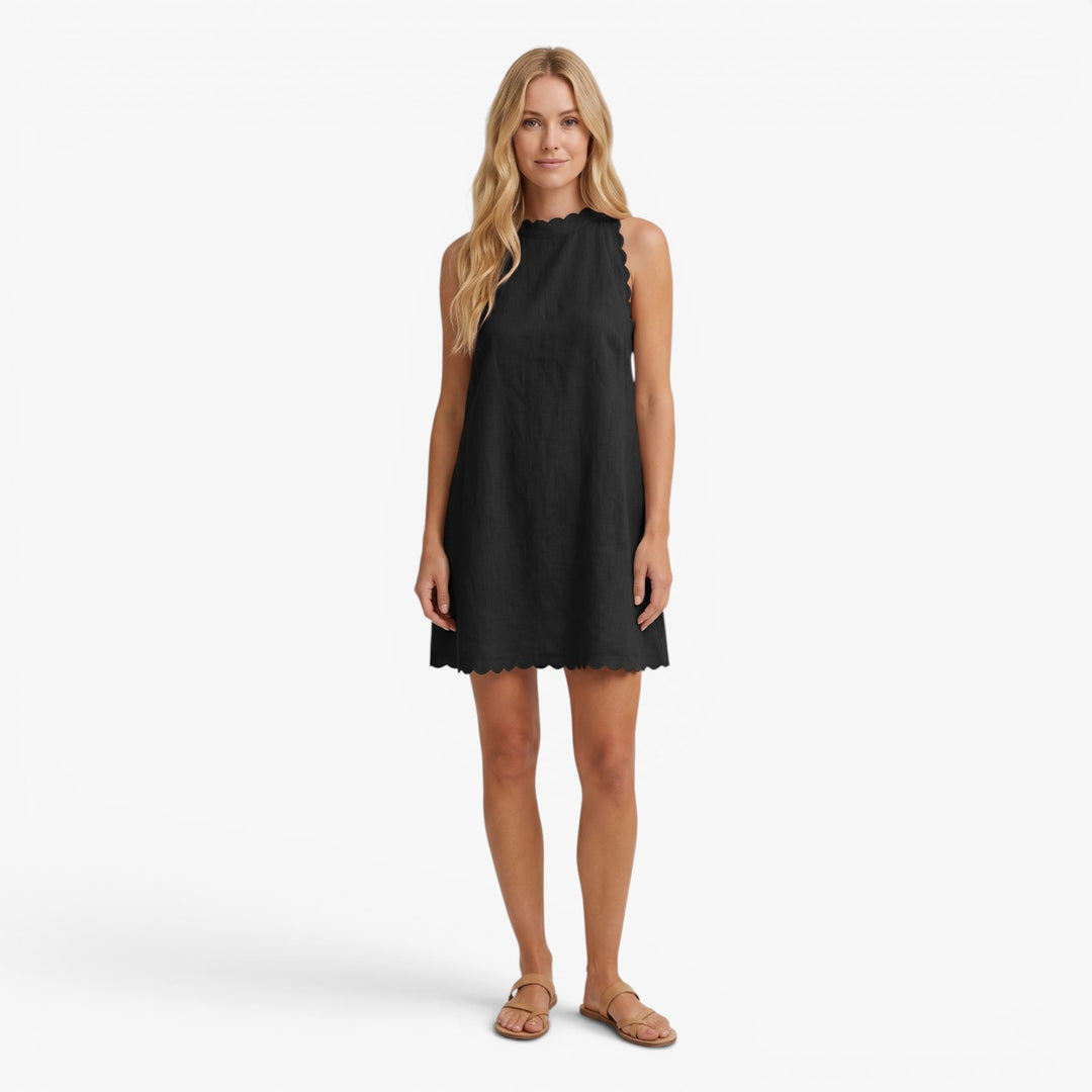 Women’s Sleeveless Wavy Hem Mini Dress