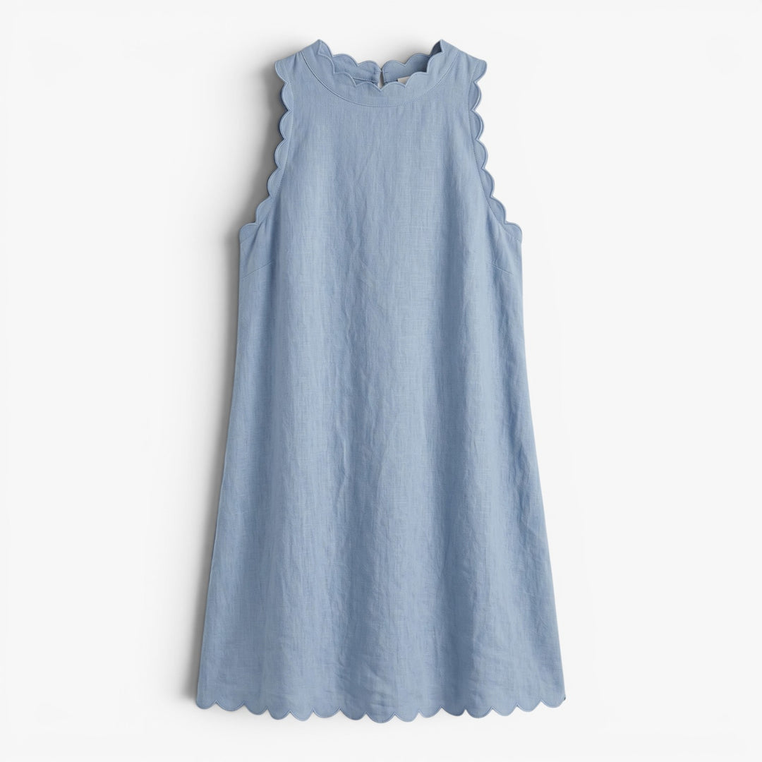 Women’s Sleeveless Wavy Hem Mini Dress