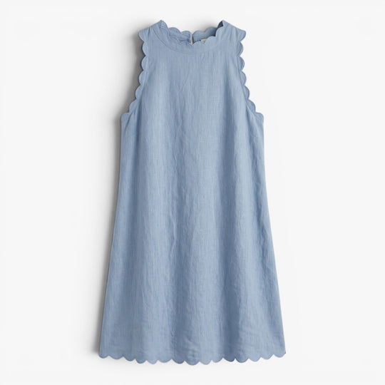 Women’s Sleeveless Wavy Hem Mini Dress