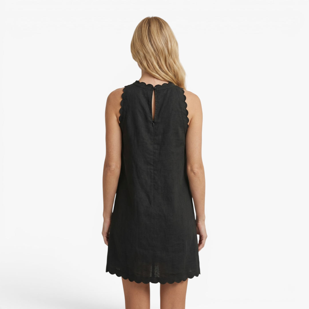 Women’s Sleeveless Wavy Hem Mini Dress