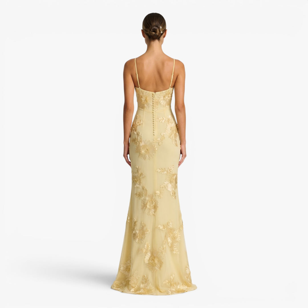 Women's Embroidered Mesh Mermaid Evening Gown