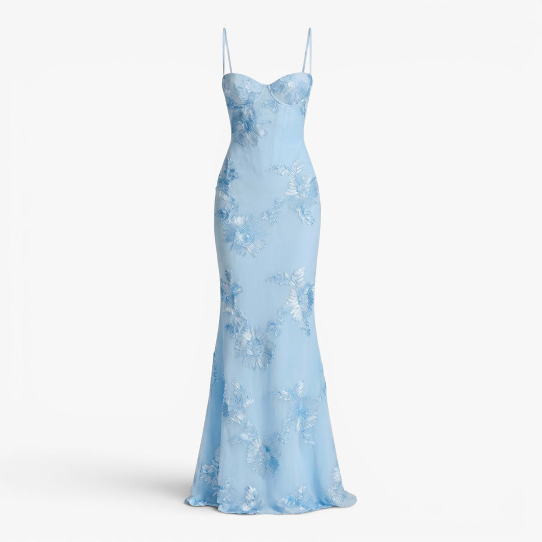 Women's Embroidered Mesh Mermaid Evening Gown