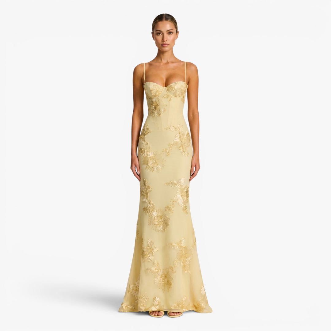 Women's Embroidered Mesh Mermaid Evening Gown