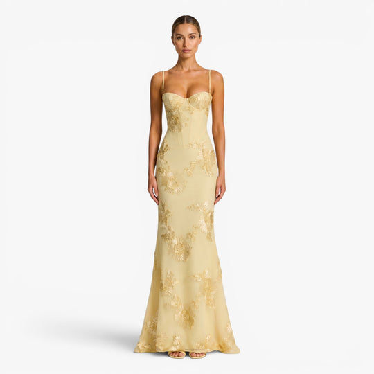 Women's Embroidered Mesh Mermaid Evening Gown