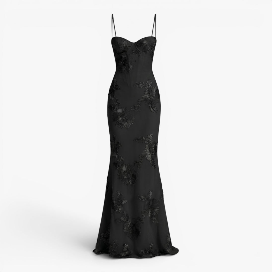 Women's Embroidered Mesh Mermaid Evening Gown
