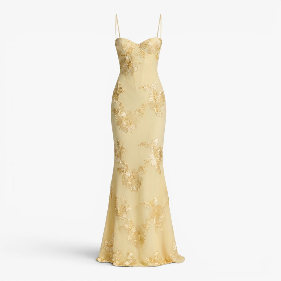 Women's Embroidered Mesh Mermaid Evening Gown