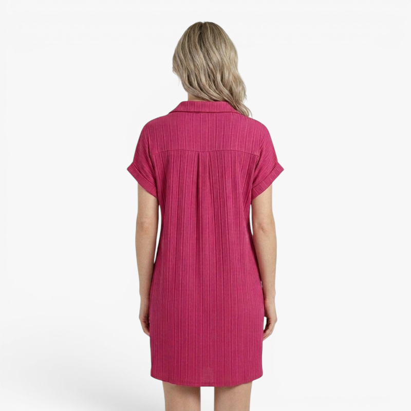 Women’s Ribbed V Neck Summer Dress with Relaxed Fit