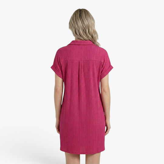 Women’s Ribbed V Neck Summer Dress with Relaxed Fit