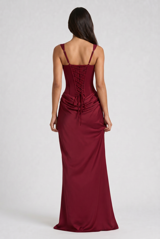 Women's Corset Waist Mermaid Maxi Dress for Evening Occasions