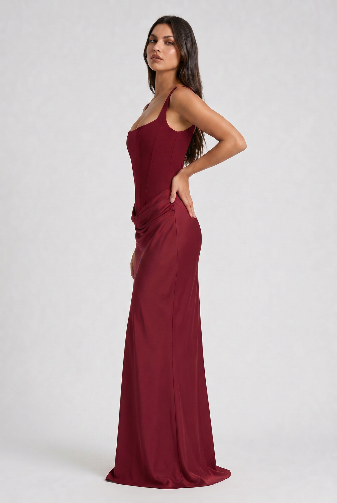 Women's Corset Waist Mermaid Maxi Dress for Evening Occasions