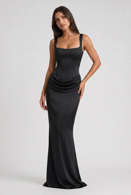 Women's Corset Waist Mermaid Maxi Dress for Evening Occasions
