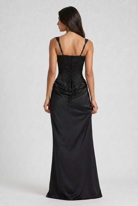 Women's Corset Waist Mermaid Maxi Dress for Evening Occasions