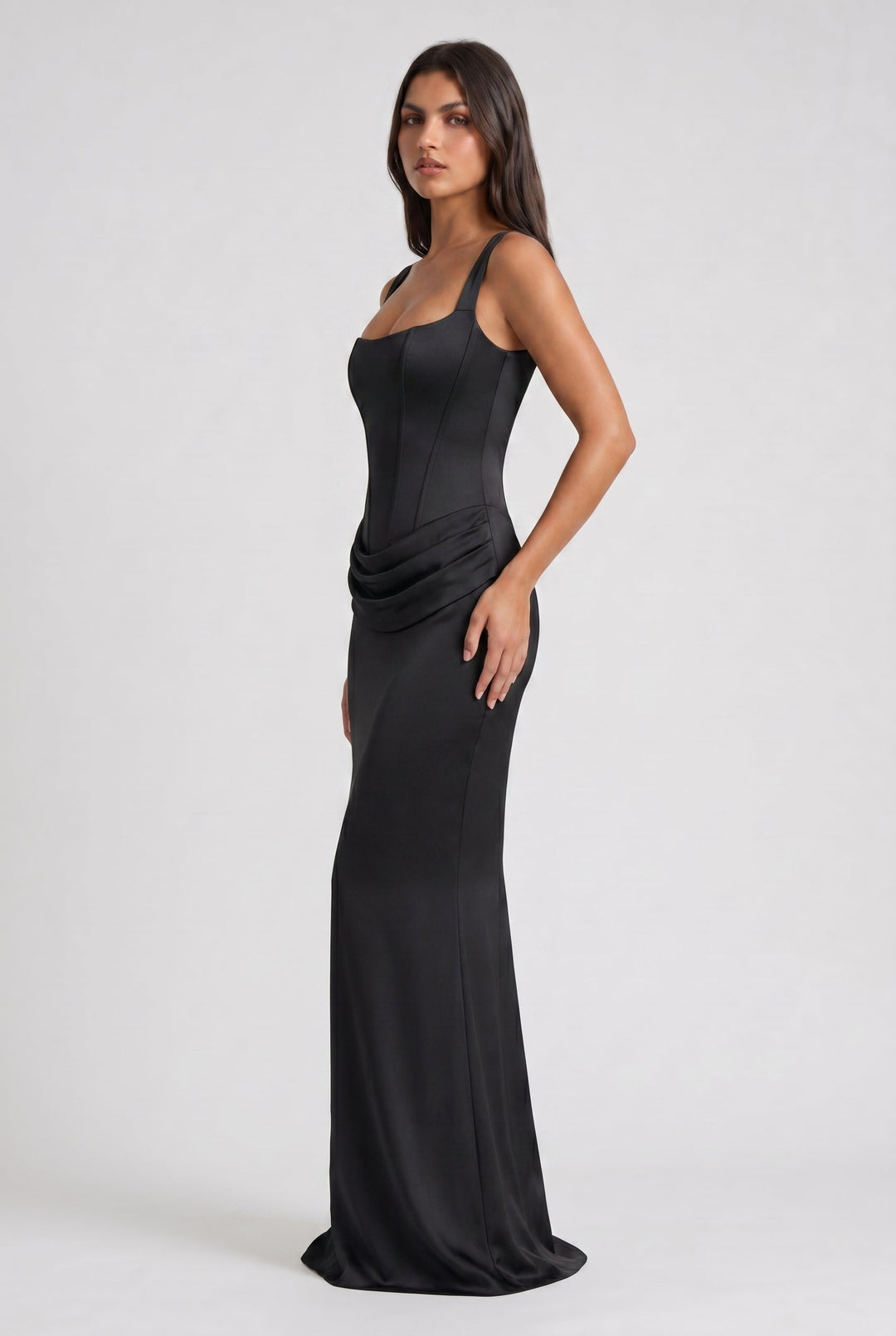 Women's Corset Waist Mermaid Maxi Dress for Evening Occasions