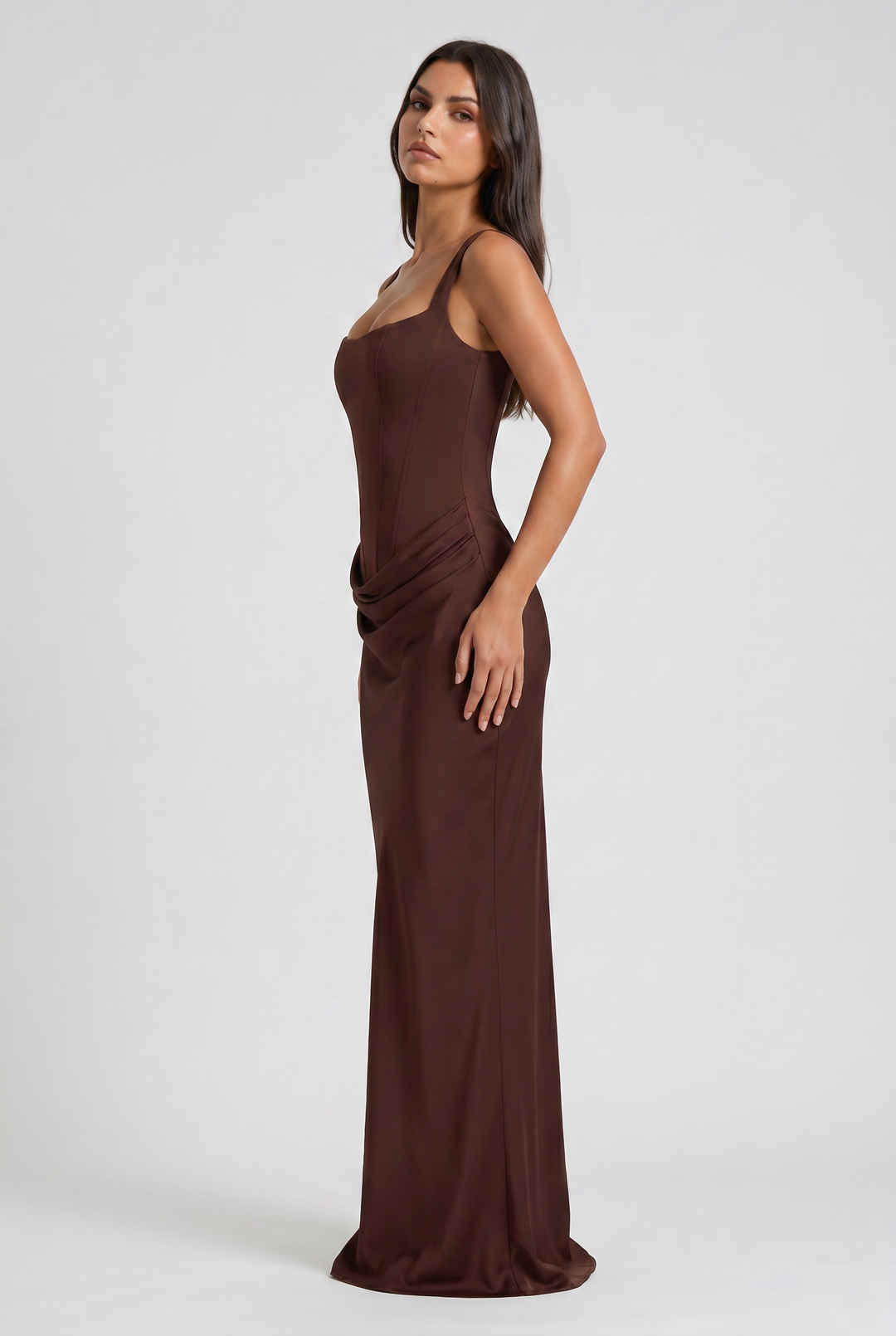 Women's Corset Waist Mermaid Maxi Dress for Evening Occasions