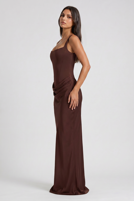 Women's Corset Waist Mermaid Maxi Dress for Evening Occasions