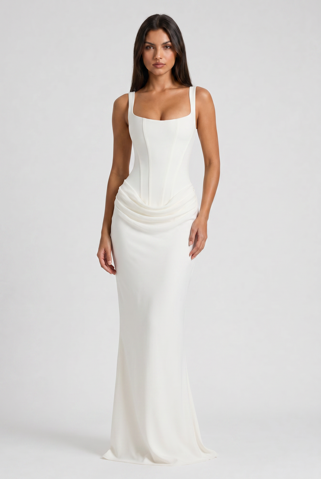 Women's Corset Waist Mermaid Maxi Dress for Evening Occasions