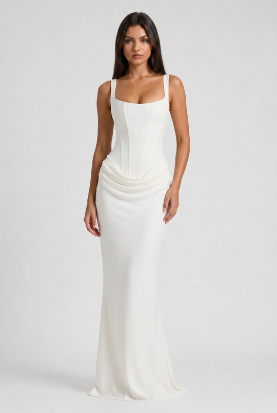 Women's Corset Waist Mermaid Maxi Dress for Evening Occasions