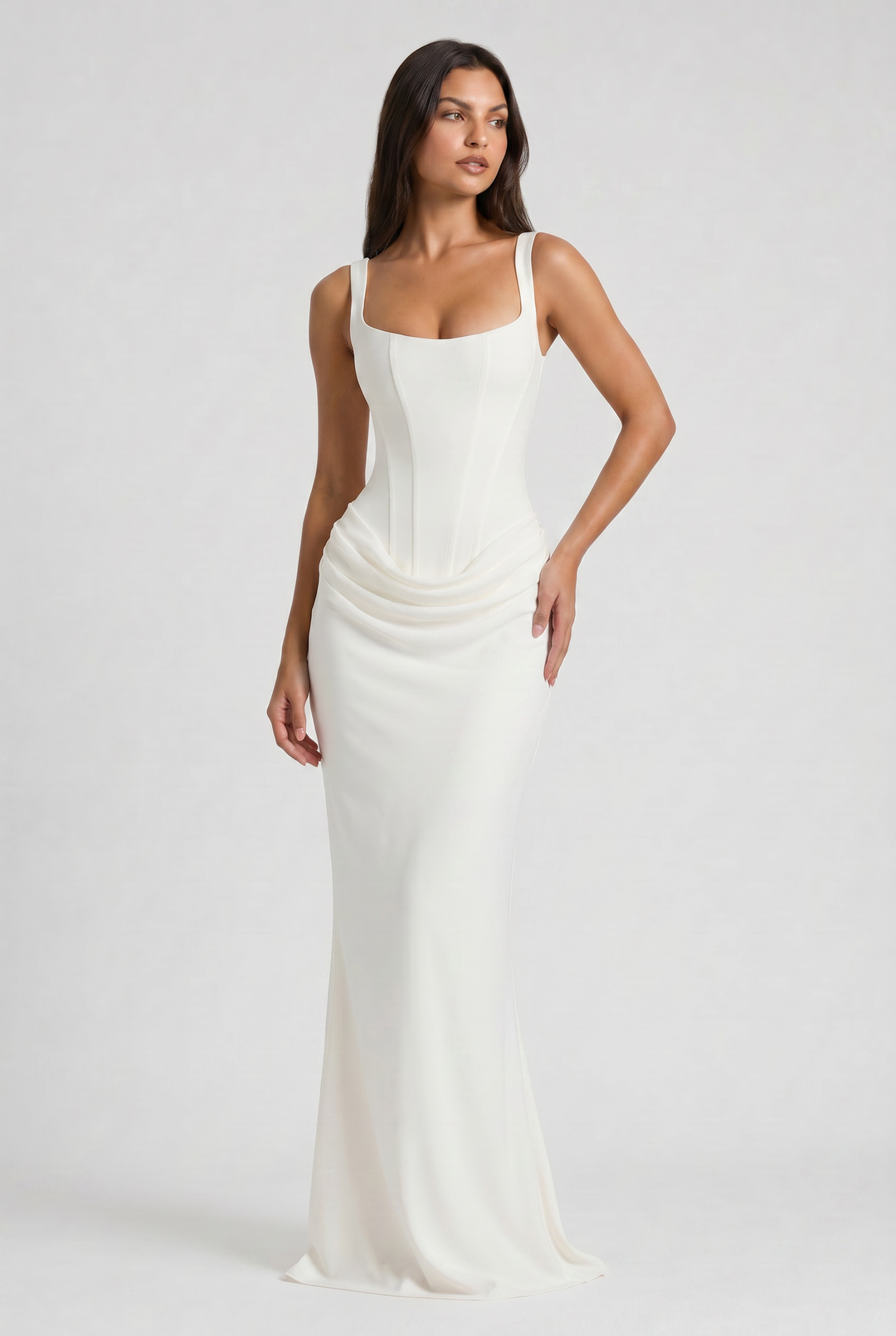 Women's Corset Waist Mermaid Maxi Dress for Evening Occasions