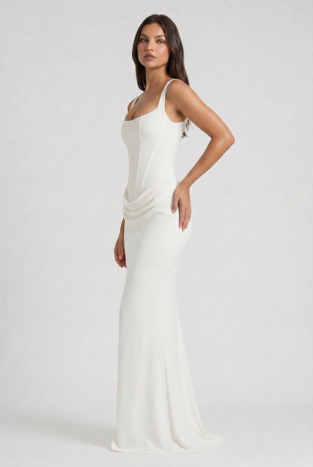 Women's Corset Waist Mermaid Maxi Dress for Evening Occasions