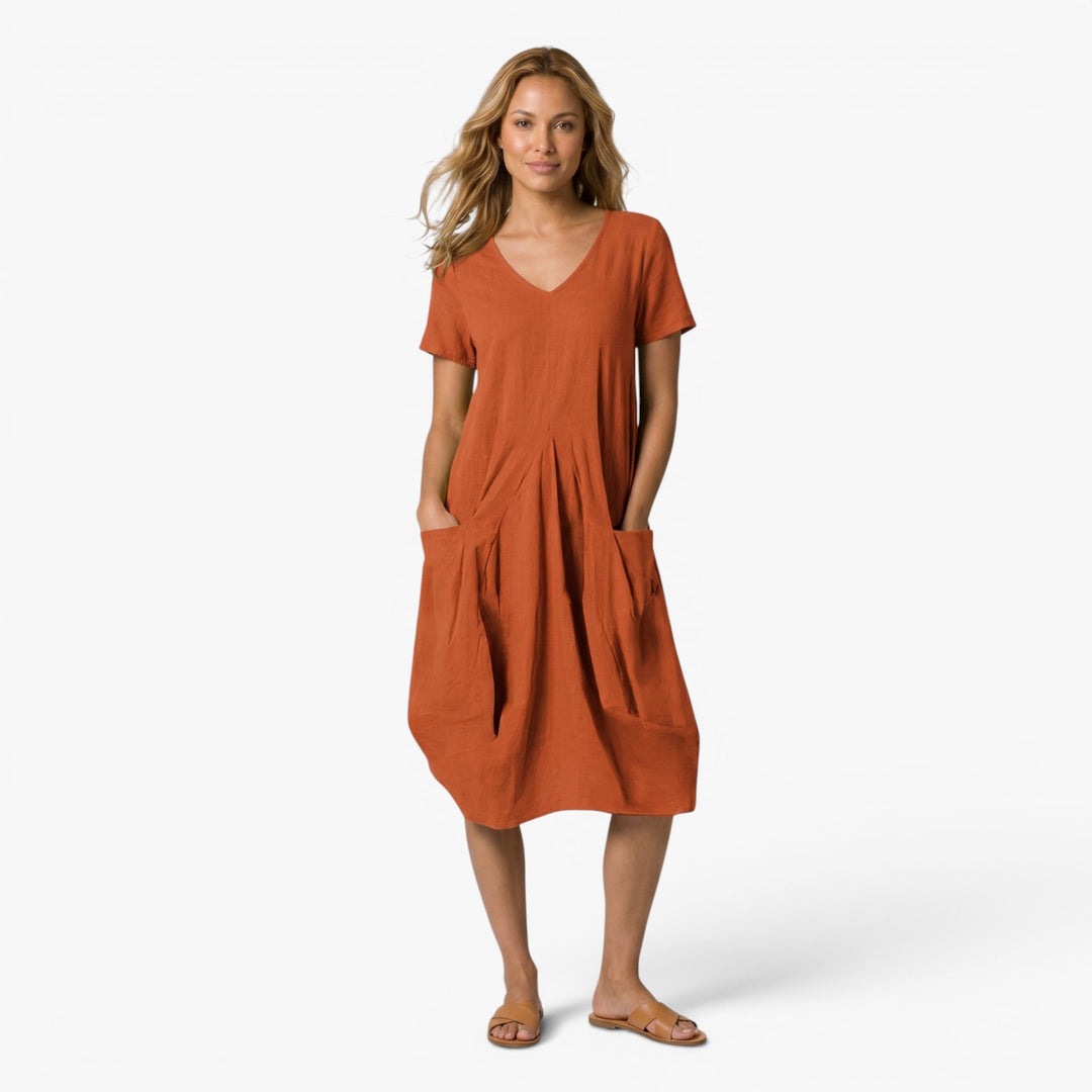 Women's Relaxed Pocket Midi Dress